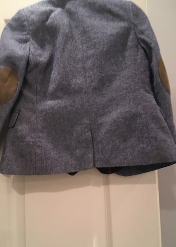 Gri Klasik yün ceket ve lacivert yelek - Görsel 3