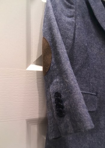 Gri Klasik yün ceket ve lacivert yelek - Görsel 2