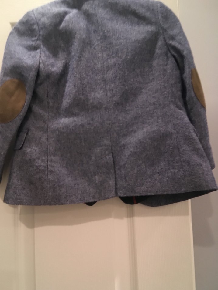 Gri Klasik yün ceket ve lacivert yelek - Görsel 3