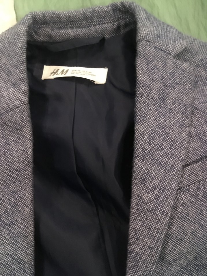 Gri Klasik yün ceket ve lacivert yelek - Görsel 4