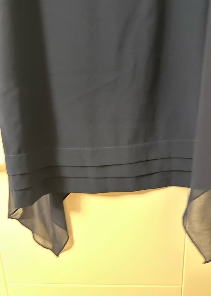 Lacivert mini şifon elbise - Görsel 3