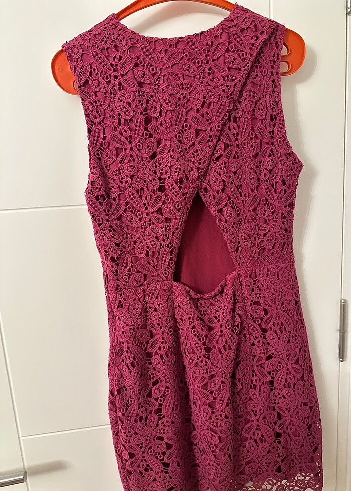 Fuşua mini dantel davet elbisesi - Görsel 4