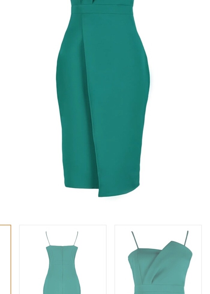 Petrol yeşili midi davet elbisesi - Görsel 4