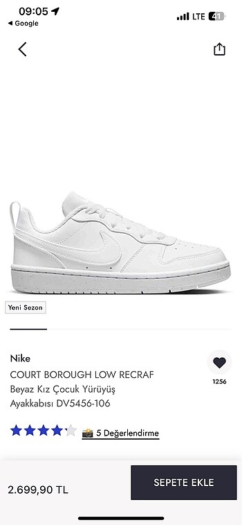 37,5 Beden beyaz Renk Nike beyaz ayakkabı
