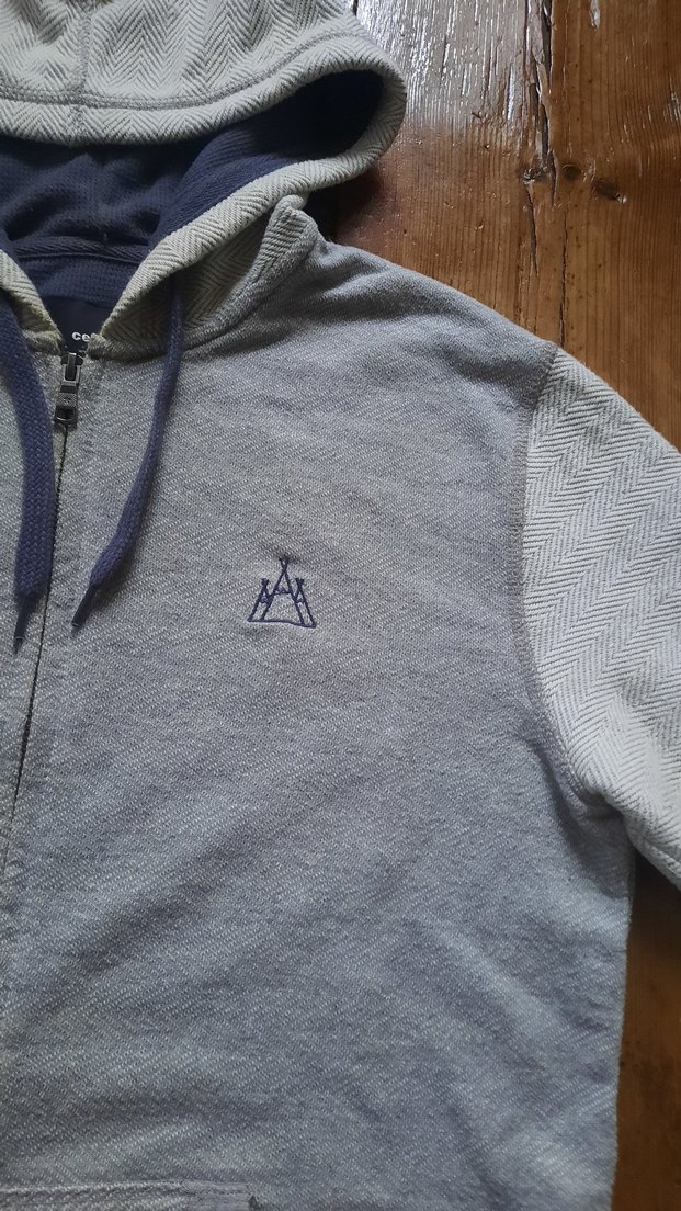 Gri Kapüşonlu Fermuarlı Erkek Sweatshirt - Görsel 2