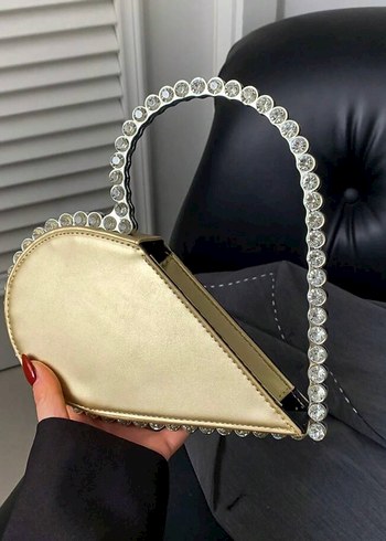 Bej Parlak İşlemeli Deri Kadın Çanta - Görsel 2