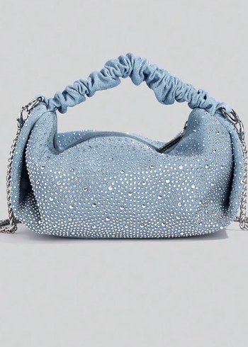 Bej Parlak İşlemeli Deri Kadın Çanta - Görsel 10