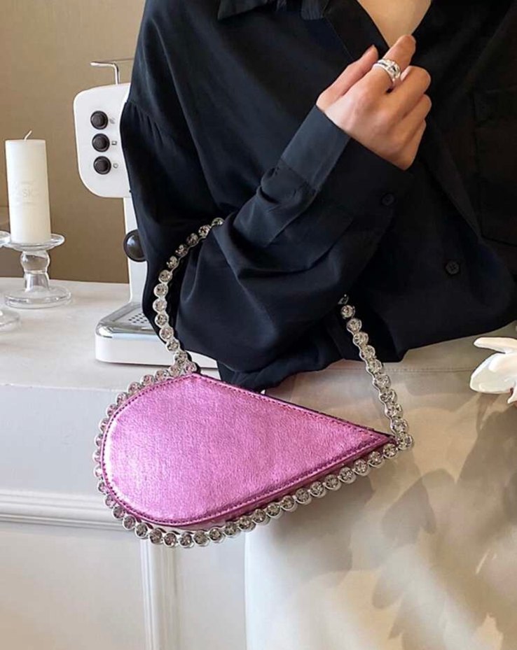 Bej Parlak İşlemeli Deri Kadın Çanta - Görsel 4