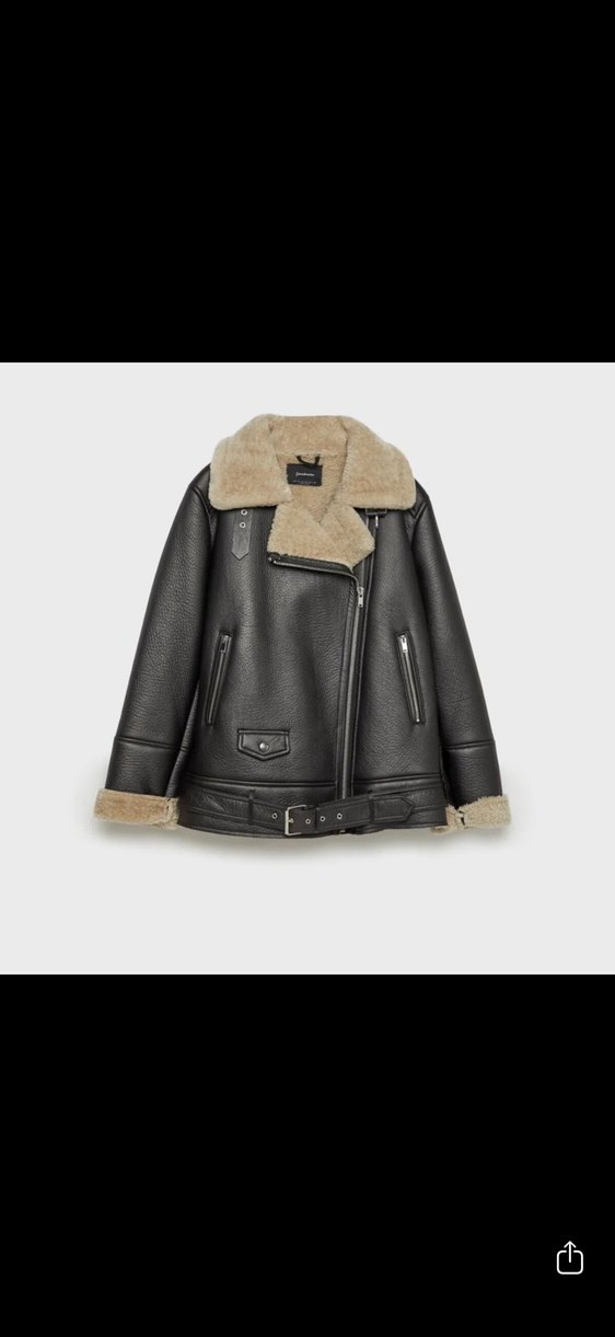 Kürklü Kahverengi Deri Biker Ceket - Görsel 4