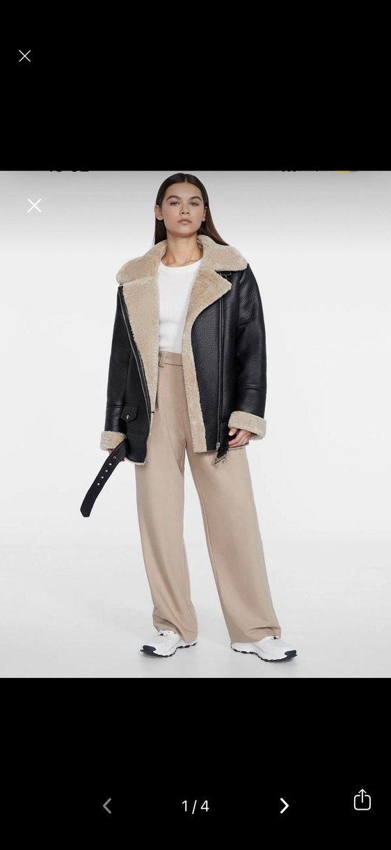 Kürklü Kahverengi Deri Biker Ceket - Görsel 3