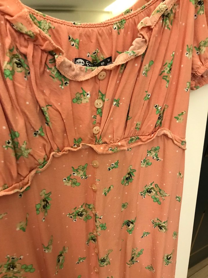 Pembe Çiçek Desenli Bohem Uzun Elbise - Görsel 2