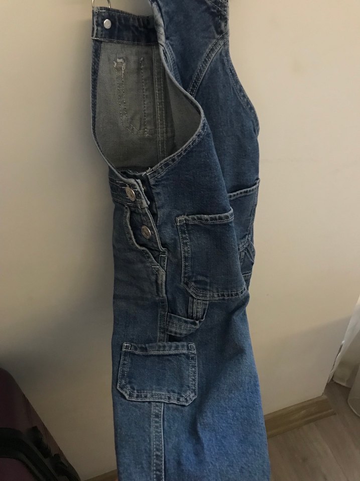 Erkek Çocuk Mavi Kot Askılı Tulum - Görsel 2