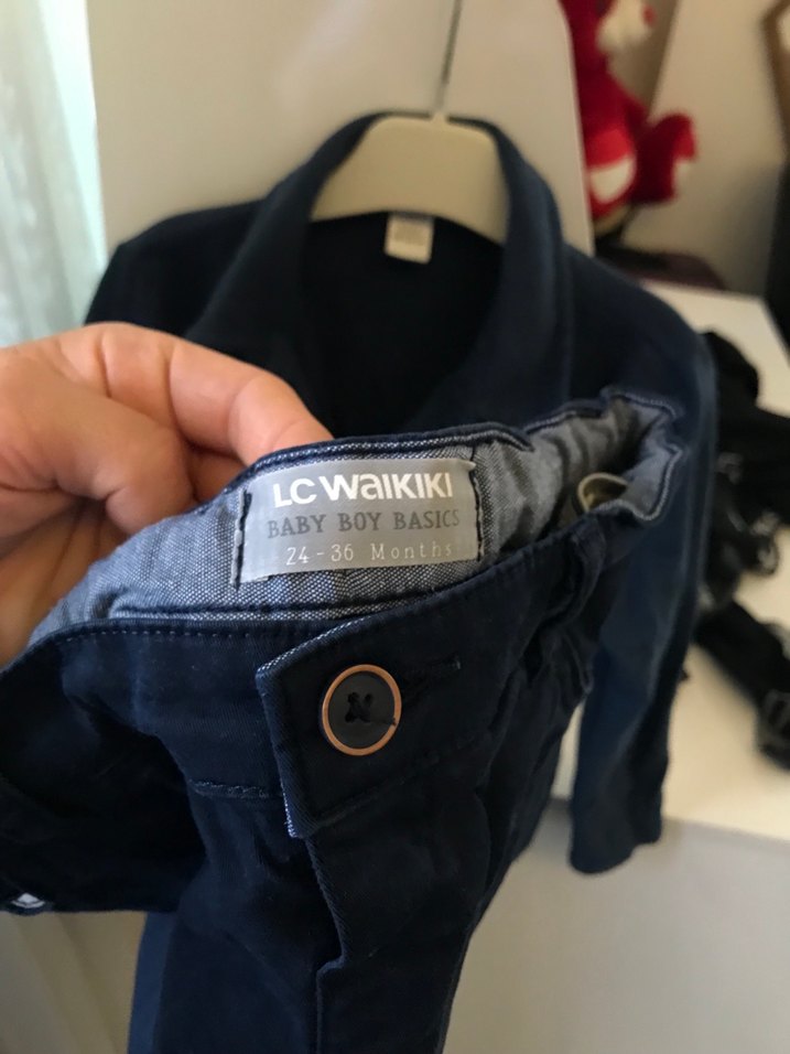 Erkek Çocuk Koyu Mavi Dar Kesim Denim Pantolon - Görsel 3