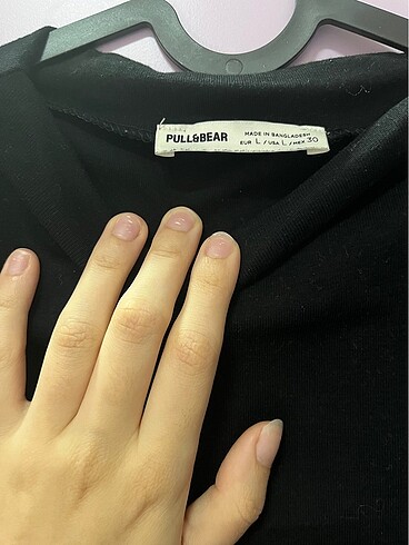 l Beden siyah Renk Pull and bear perkins yaka midi elbise
