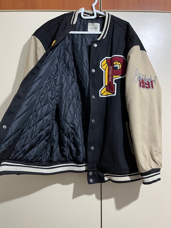 Düğmeli Baskılı erkek Bomber Ceket - Görsel 2