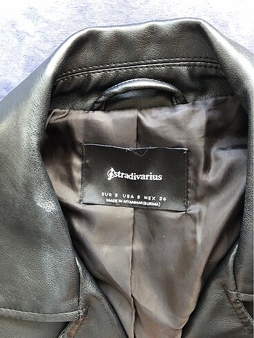 Stradivarius Suni deri kemerli biker ceket