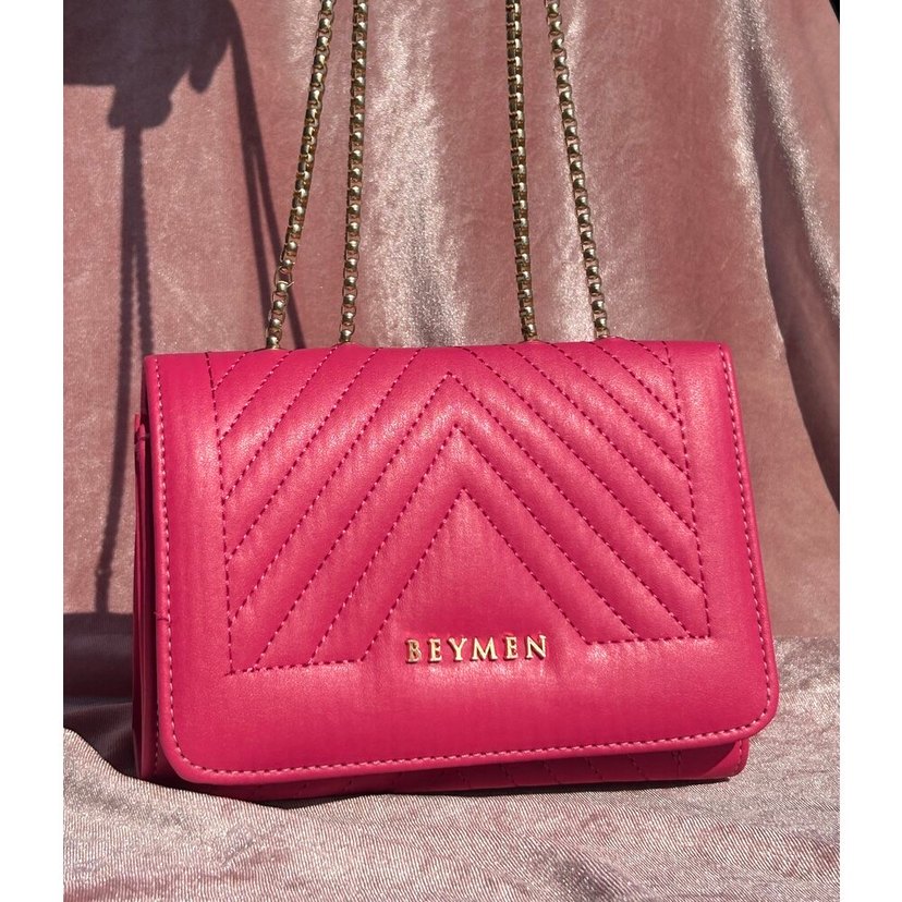 Pembe Zincir Detaylı beymen çanta - Görsel 2