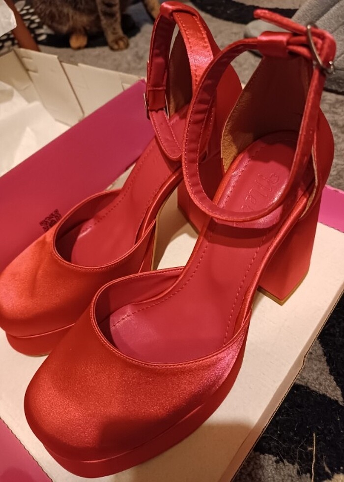 Saten platform ayakkabı  - Görsel 2