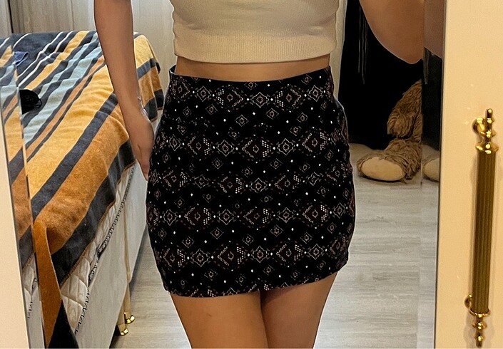 Desenli mini etek