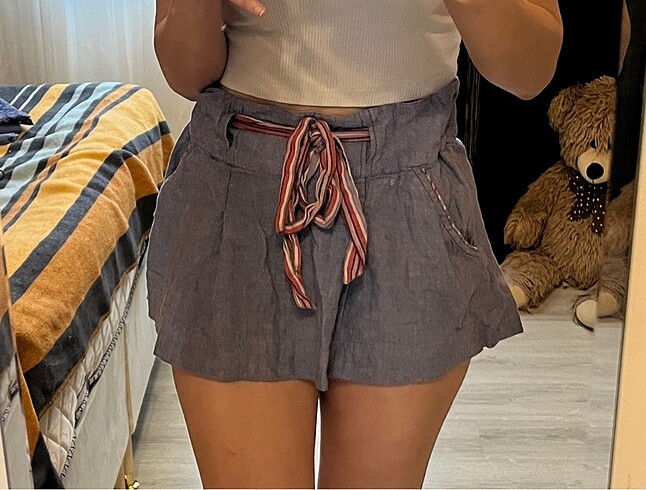 Zara (Trf) kurdeleli cepli mini etek