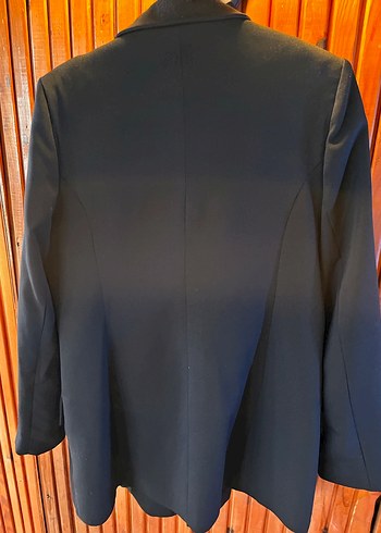 l Beden Düğmeli Siyah Kadın Blazer Ceket