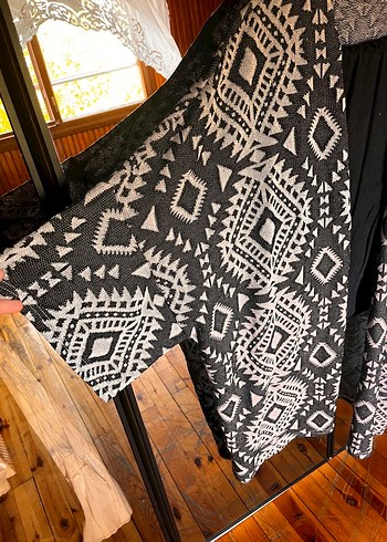 m Beden Bohem etnik desenli dokuma kimono