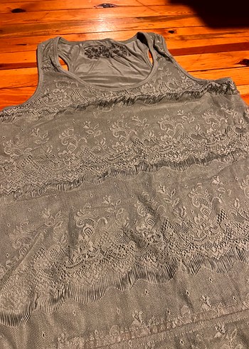 Yeşil dantelli elbise - Görsel 2