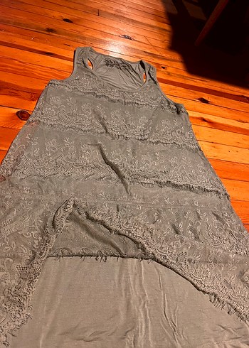 Yeşil dantelli elbise - Görsel 5