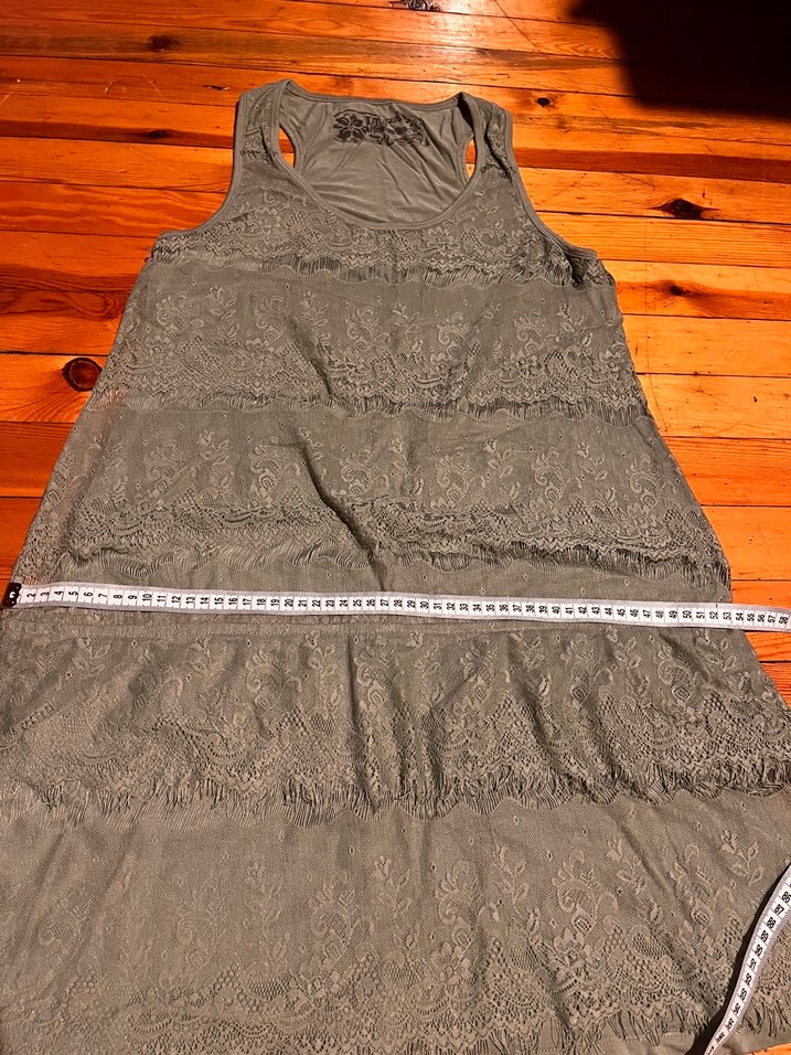 Yeşil dantelli elbise - Görsel 4