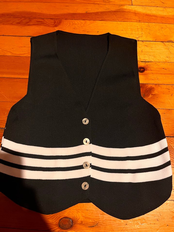 Düğmeli Siyah Midi Triko Kadın Yelek - Görsel 2