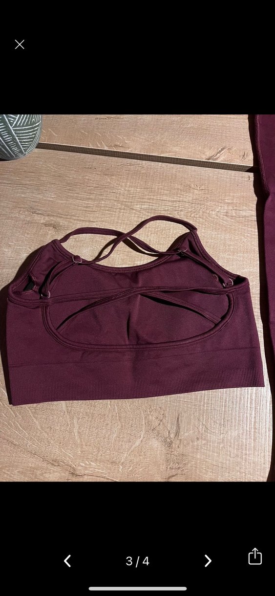 Bordo Spor Kadın Tayt ve üst takım - Görsel 3