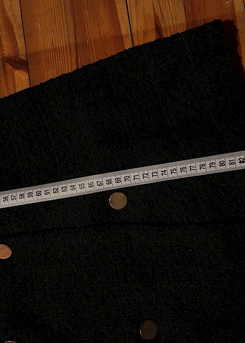 Düğmeli Siyah Tuvit Elbise - Görsel 5