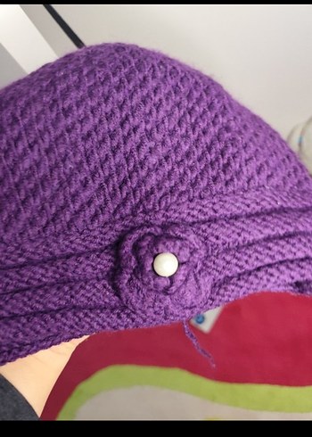 Mor Örgü Kadın Bere - Görsel 3