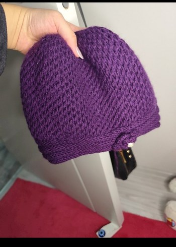 Mor Örgü Kadın Bere - Görsel 2