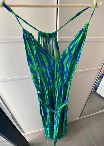 Yeşil Batik Desenli elbise - Görsel 5