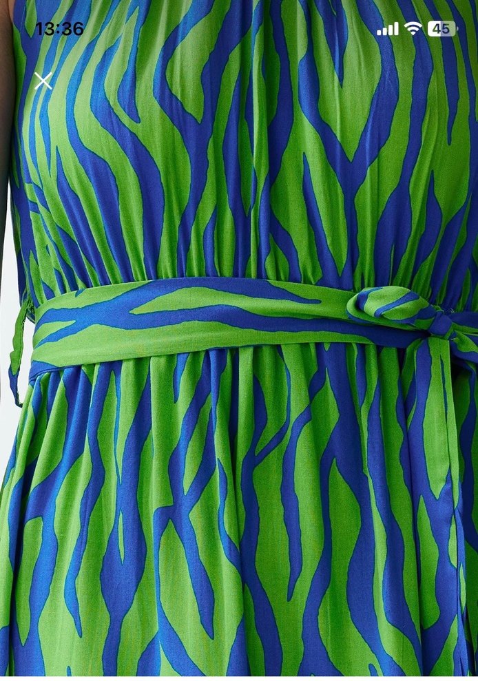 Yeşil Batik Desenli elbise - Görsel 3