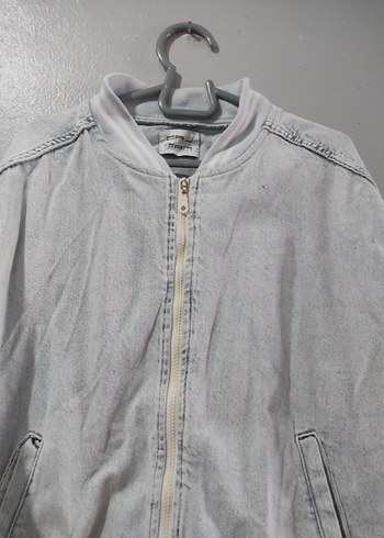 LC Waikiki Beyaz Gri Tie-Dye Kadın Denim Ceket