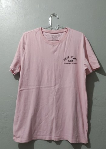 Pembe Pamuklu Kız Tişörtü, Kısa Kollu, Salaş
