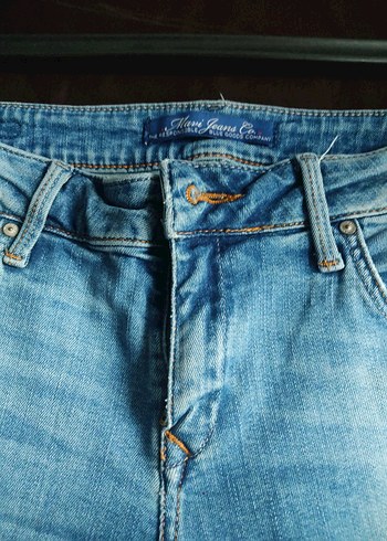 Kadın Mavi Kot Şort Bol Kesim Mini - Görsel 2