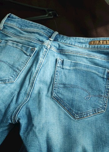 Kadın Mavi Kot Şort Bol Kesim Mini - Görsel 3