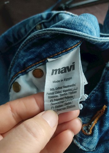 Kadın Mavi Kot Şort Bol Kesim Mini - Görsel 4