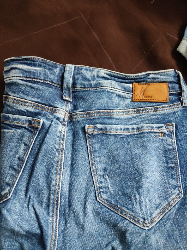 Kadın Mavi Kot Şort Mini Bol Kesim - Görsel 3