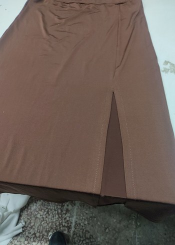 Drapeli Kahverengi etek kırıp takım - Görsel 3