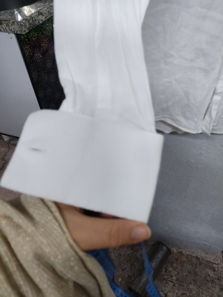 Erkek Beyaz Keten Gömlek - Görsel 2