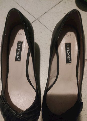 Siyah Yılan Desenli KadınTopuklu Stiletto - Görsel 5