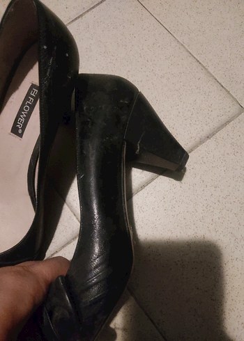 Siyah Yılan Desenli KadınTopuklu Stiletto - Görsel 2