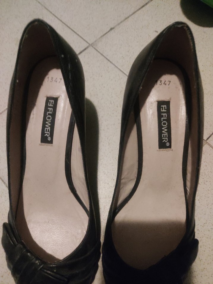 Siyah Yılan Desenli KadınTopuklu Stiletto - Görsel 5