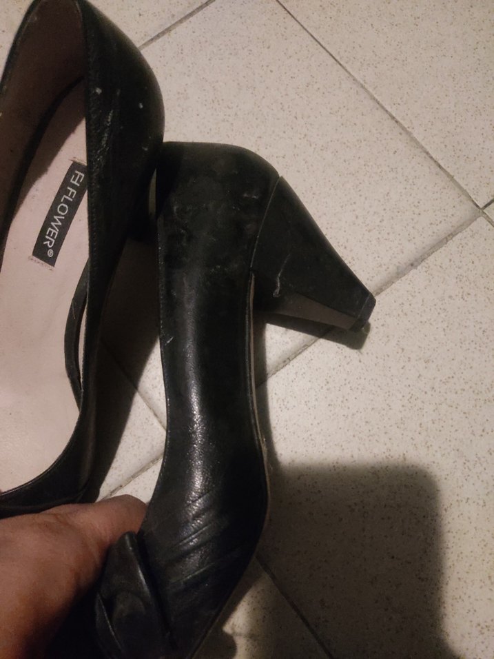 Siyah Yılan Desenli KadınTopuklu Stiletto - Görsel 2