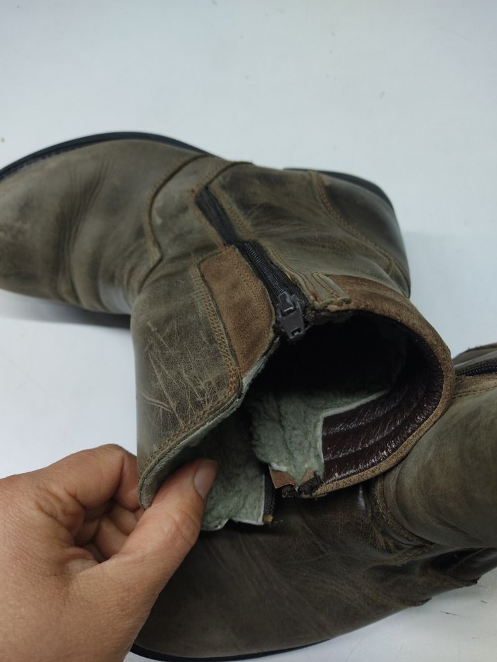 Kahverengi Deri Biker Botlar - Görsel 4