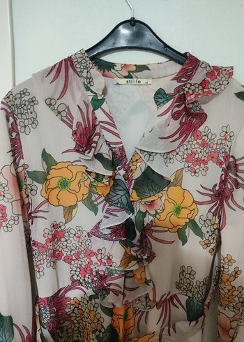 Çiçek Desenli Uzun Kollu Bohem Elbise - Görsel 3